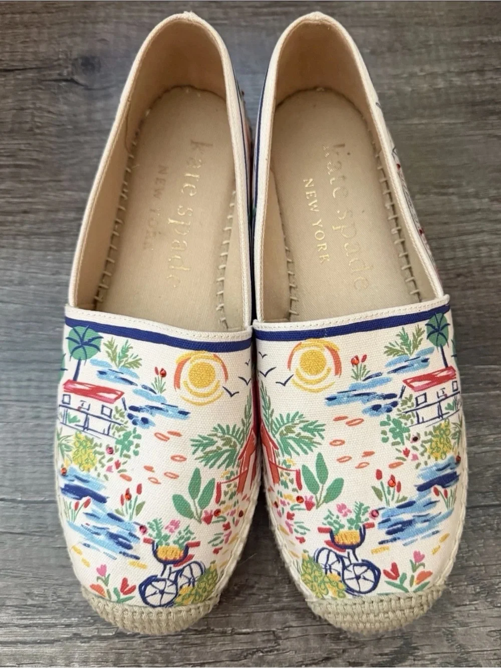 kate spade Multicolor Floral & Seaside Canvas Espadrilles